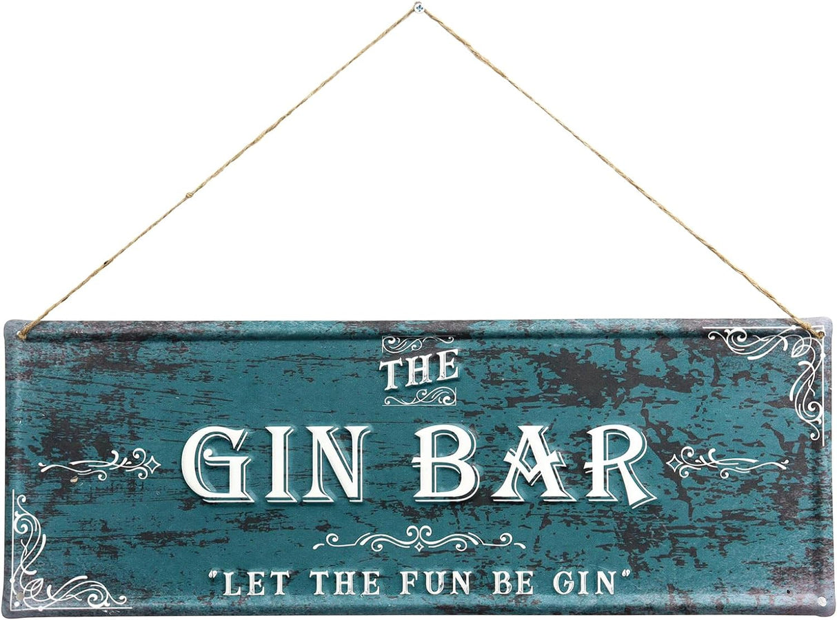 The Gin Bar Hanging Metal Wall Sign