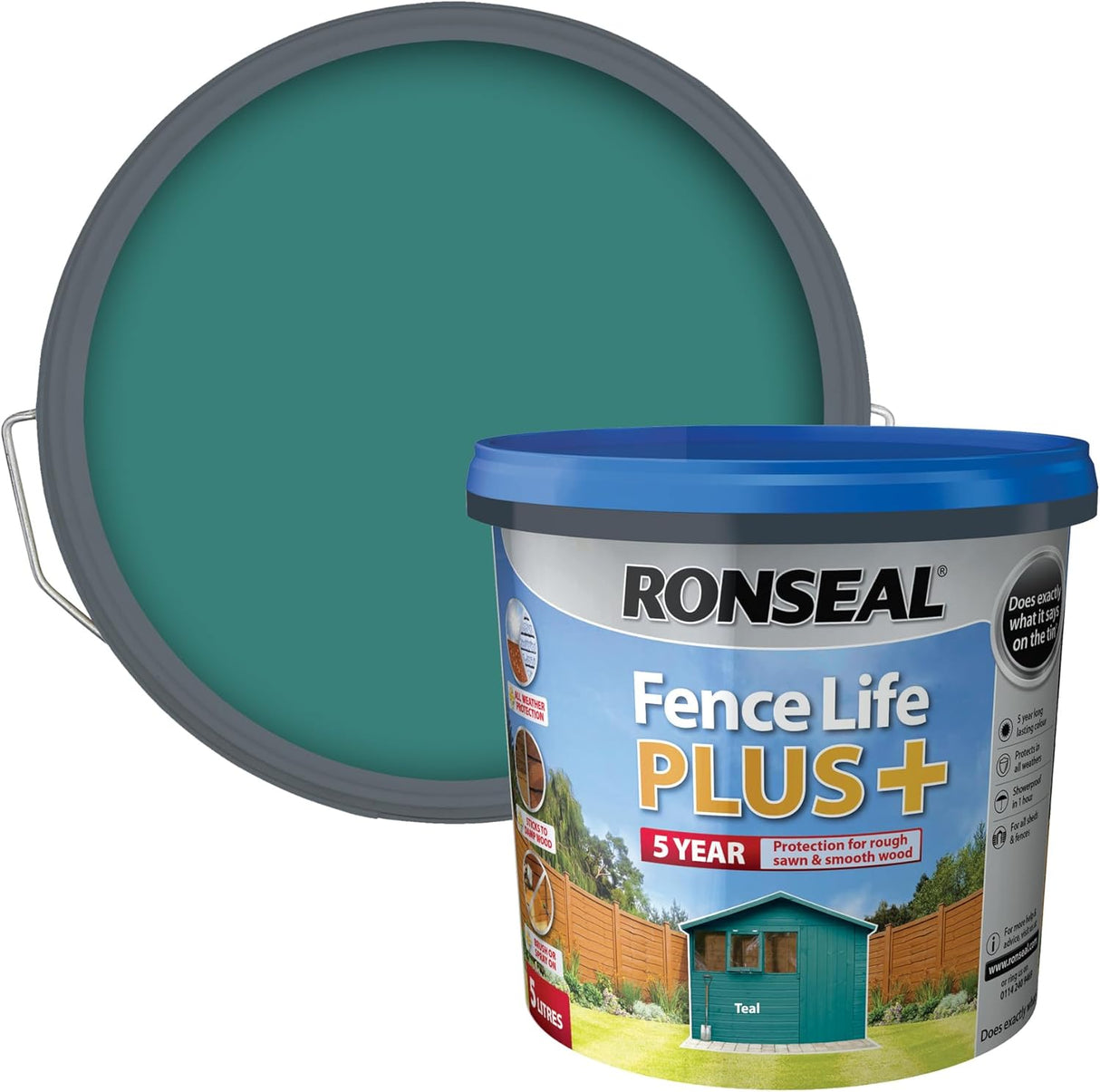 Ronseal Fence Life Plus+ - Teal 5L