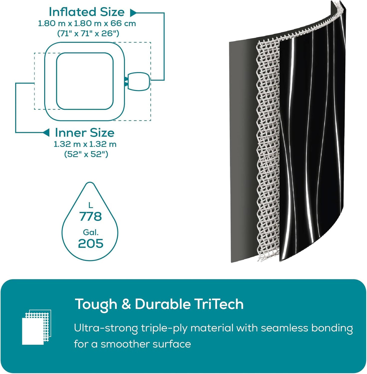 Florence AirJet Inflatable Hot Tub with LED Lights 4-6 person