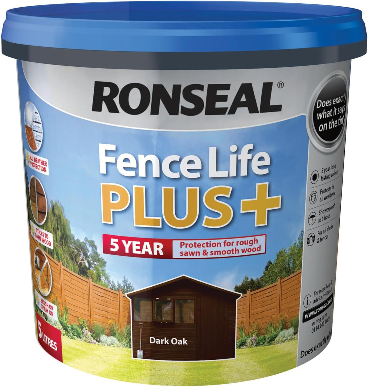Ronseal Fence Life Plus+ - Dark Oak 5L