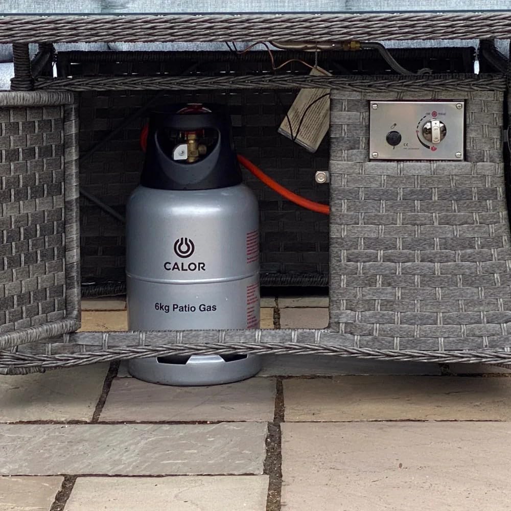 Amalfi Large Corner Dining Set with Fire Pit Table