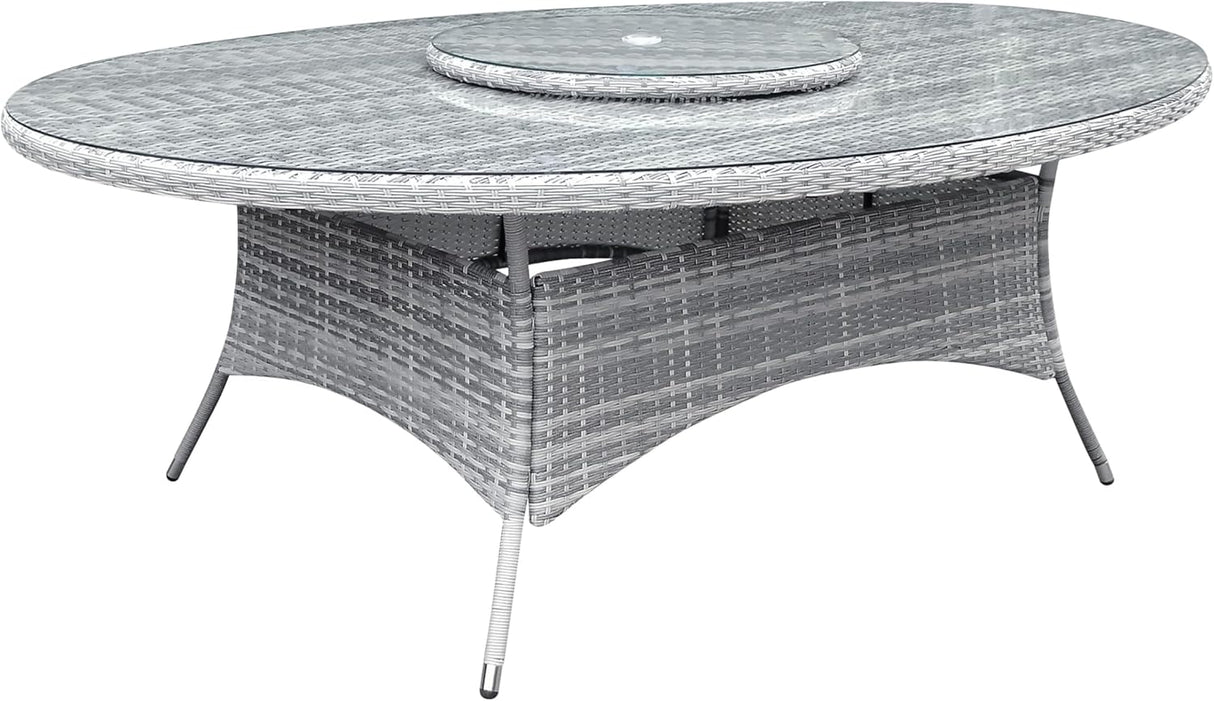 Sarasota 8 Seat Oval Dining Set in Grey