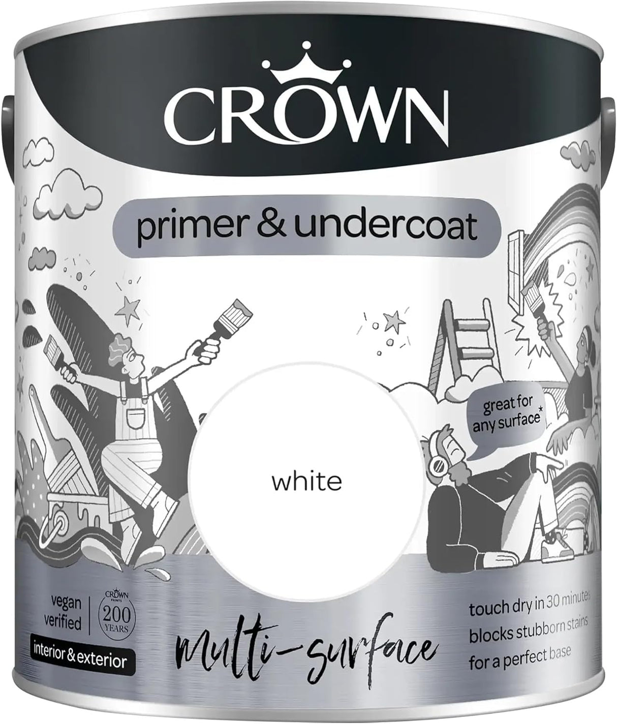 CROWN Multi Surface Primer and Undercoat 750ml - White