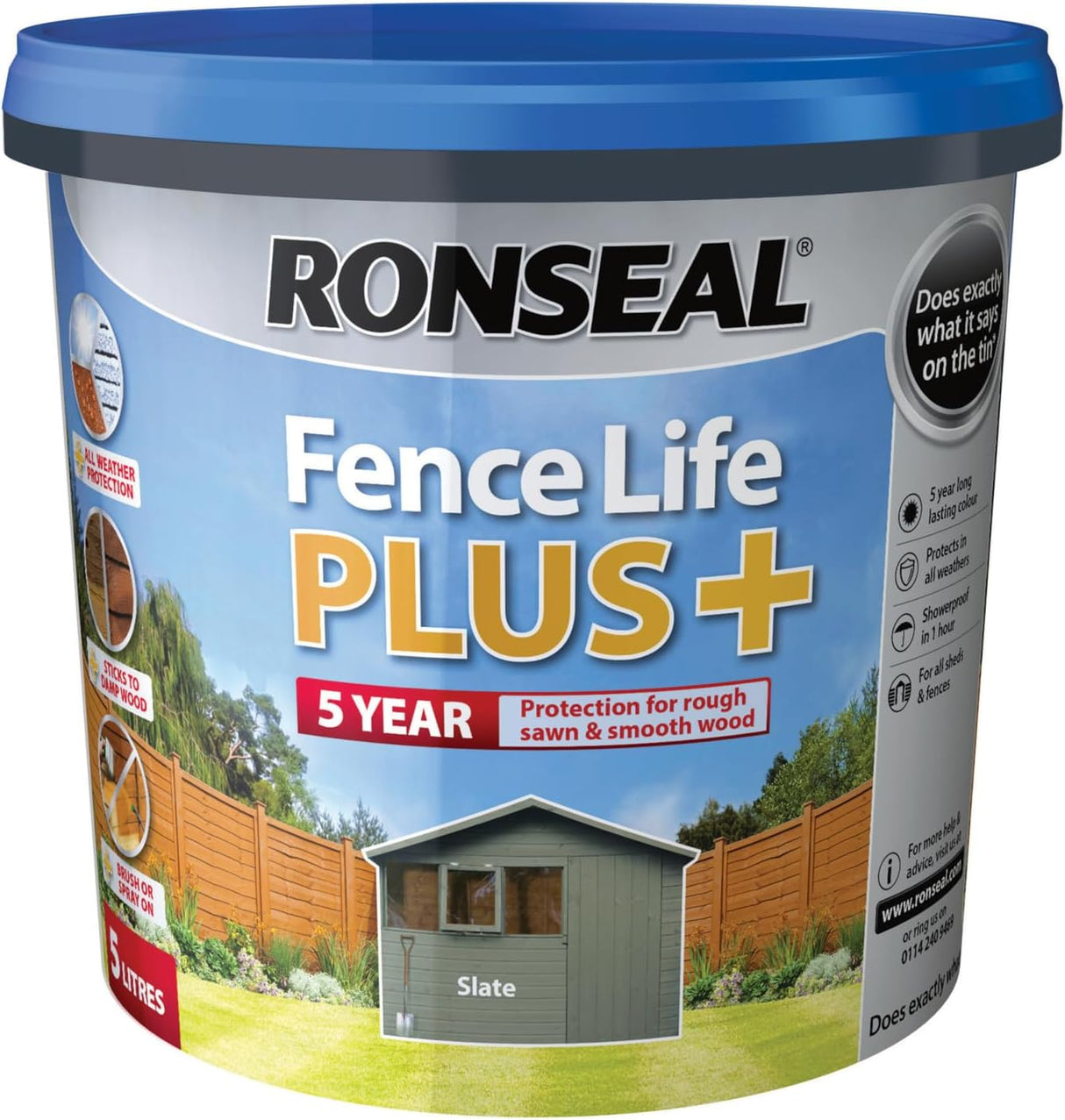 Ronseal Fence Life Plus+ - Slate 5L