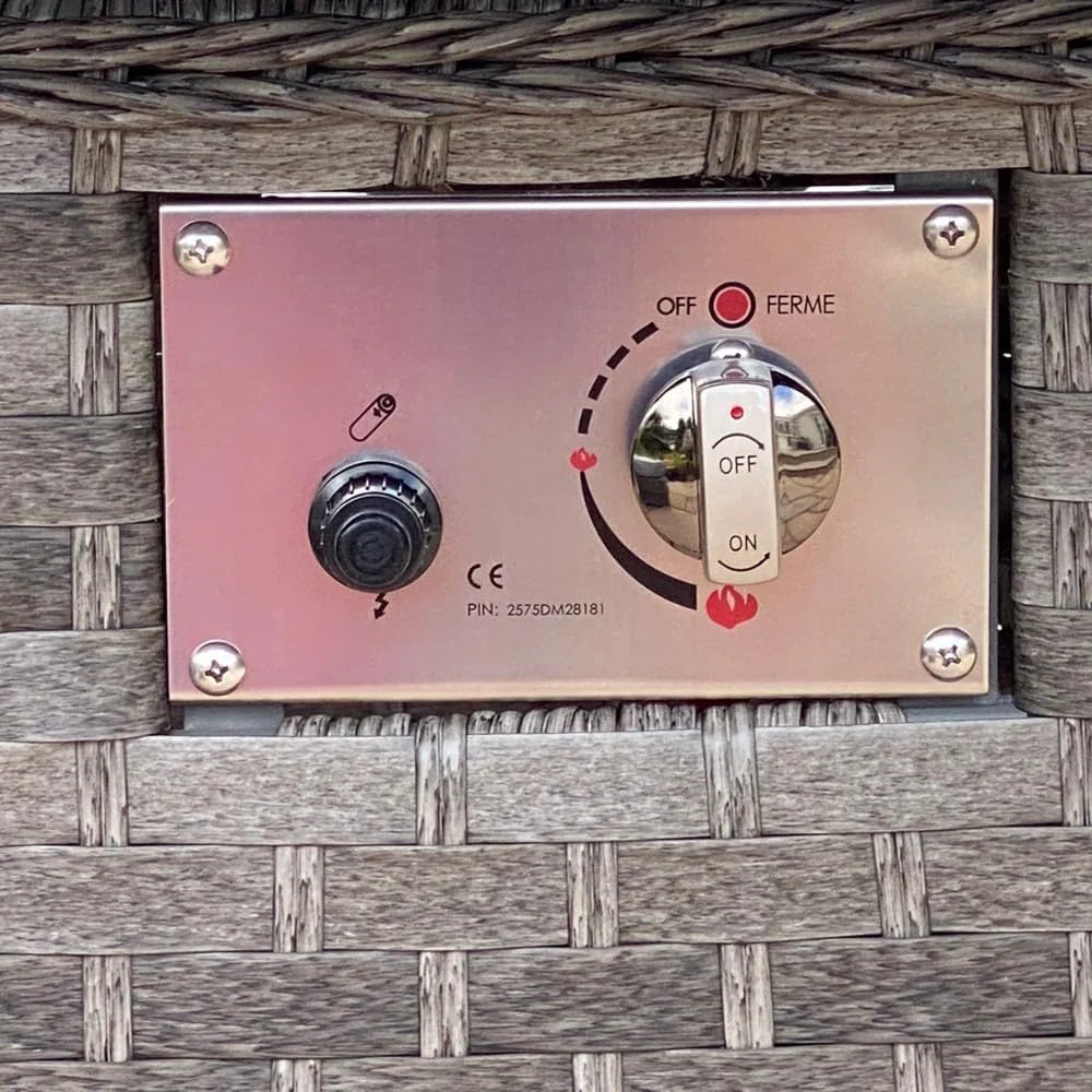 Amalfi Large Corner Dining Set with Fire Pit Table