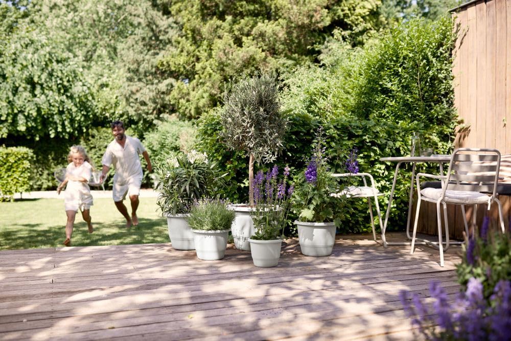 Amiga Round Plant Pot 40cm - Silky White