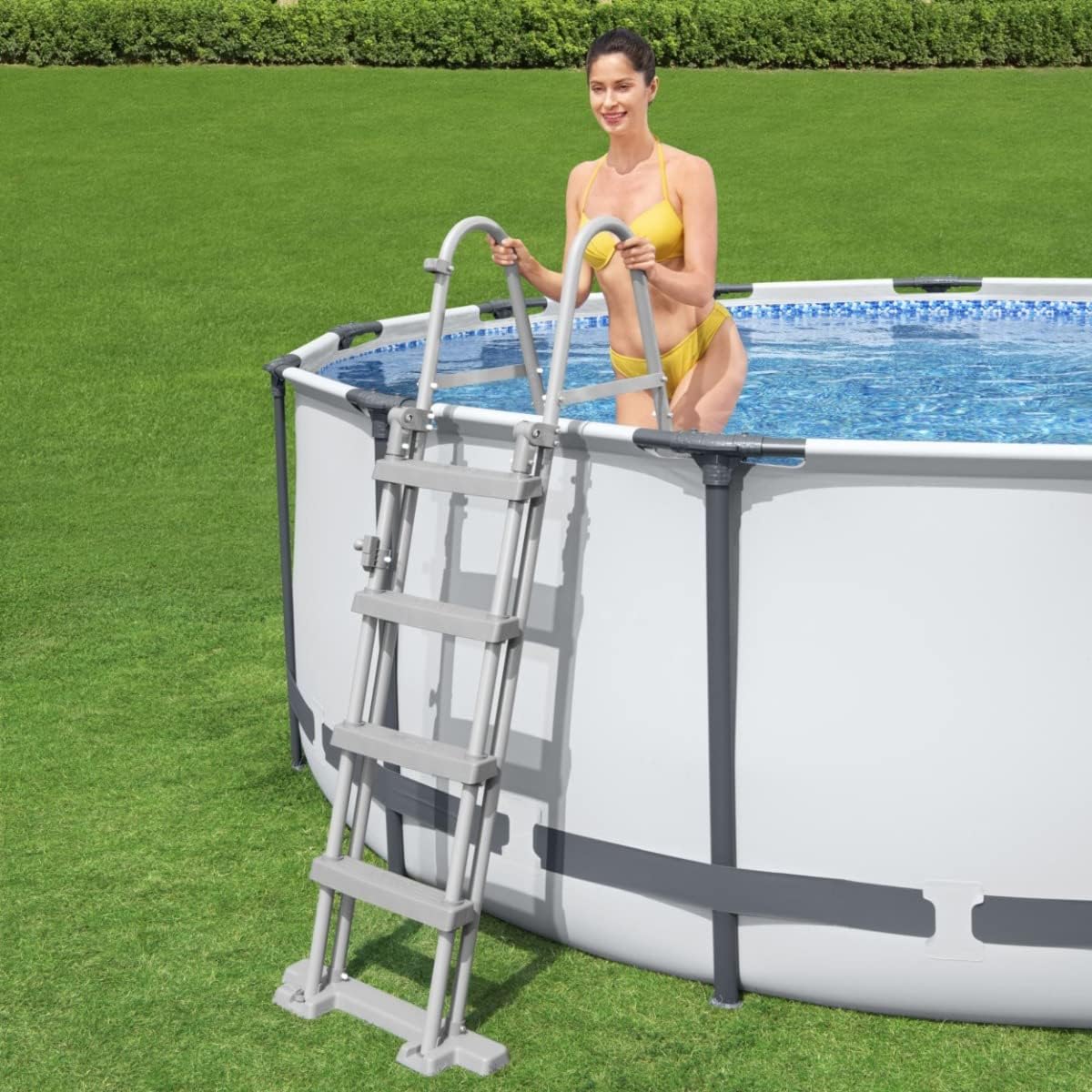 Bestway 12ft x 48in Grey Round Steel Pro Max Above Ground Pool Set