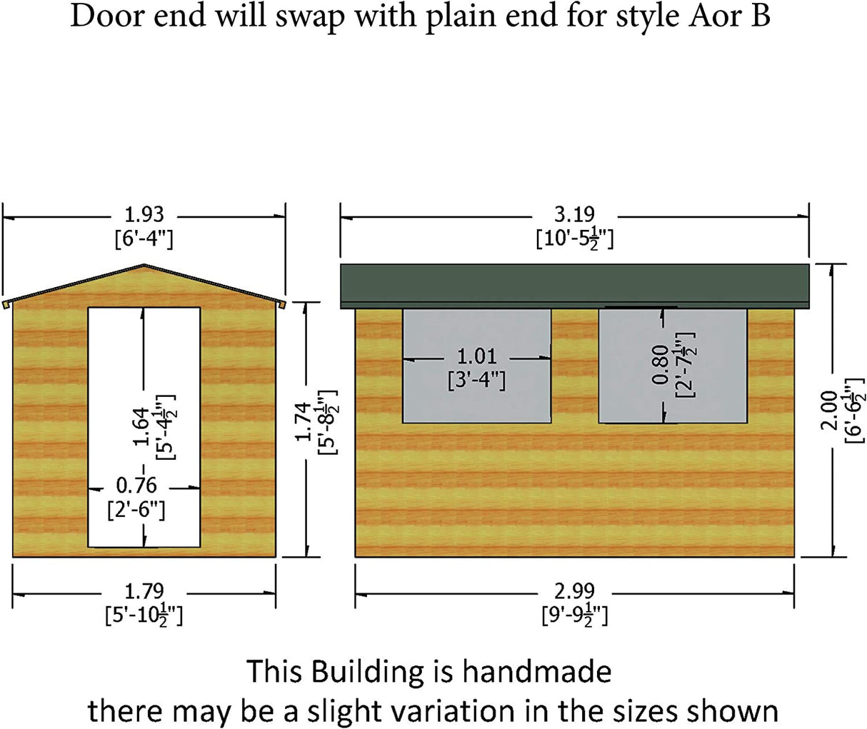 Shire Lewis 10x6 Single Door Shed