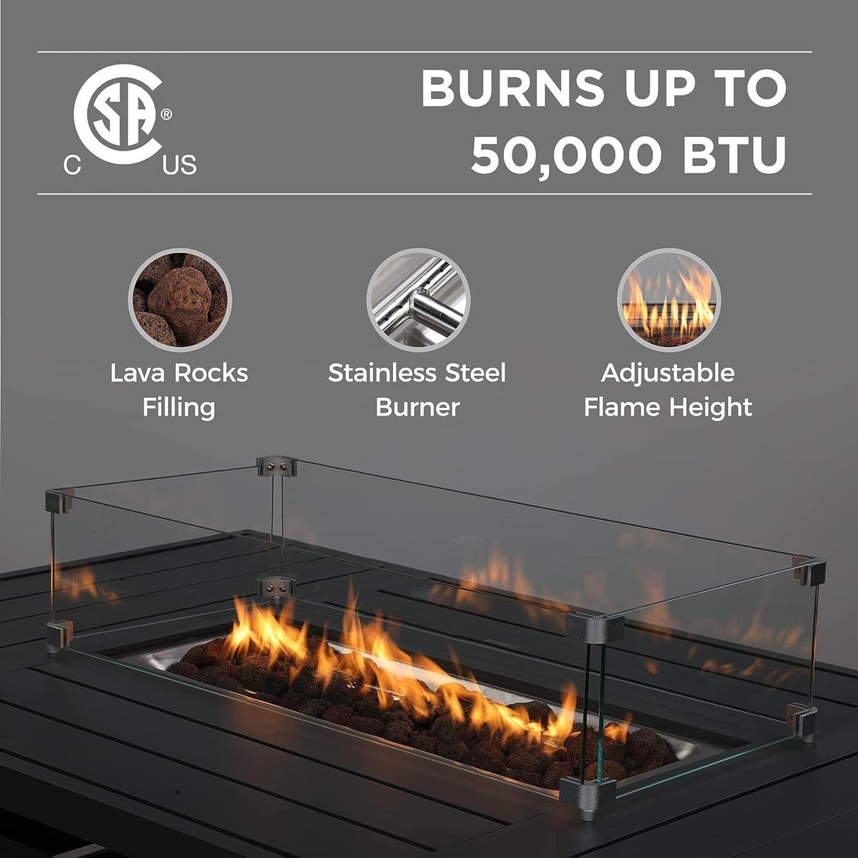 Wisteria Lane Aluminium 5 Seat Fire Pit Set