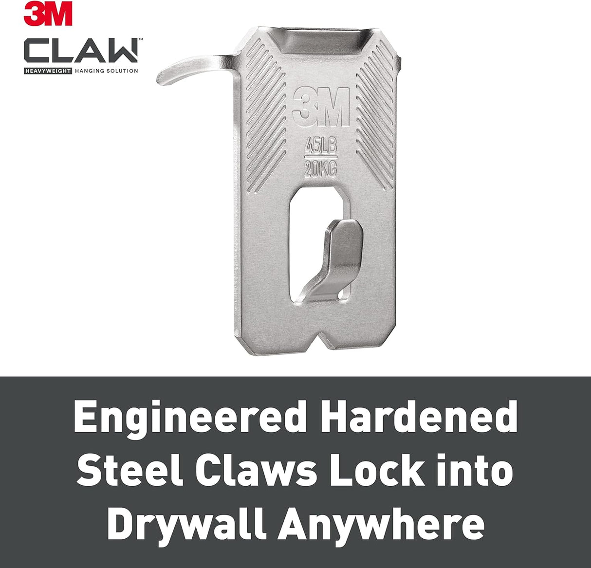 Plasterboard Picture Hanging Wall Hooks 4 Hangers - Holds up to 20 kg