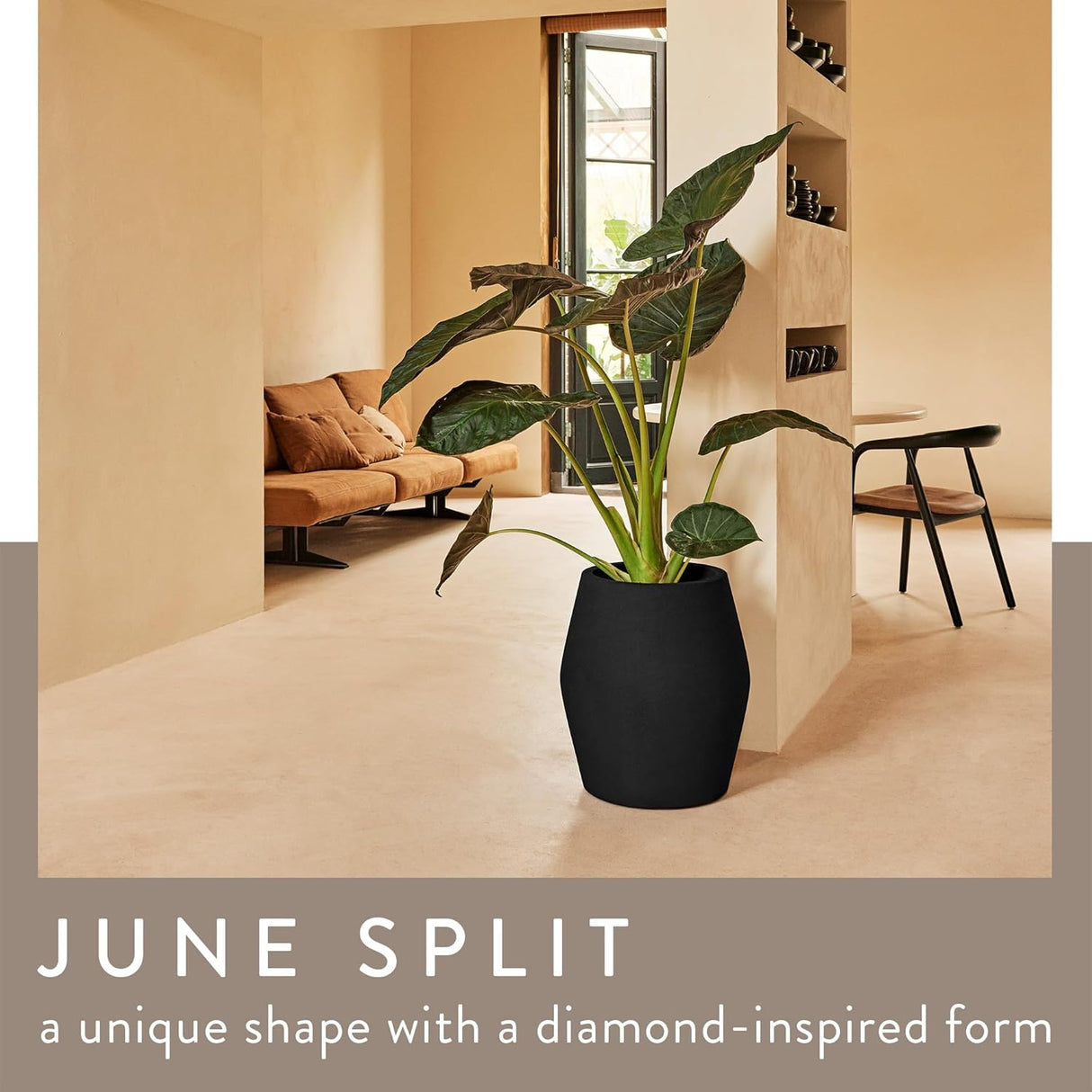 June Split 46cm High Indoor / Outdoor Pot - Black