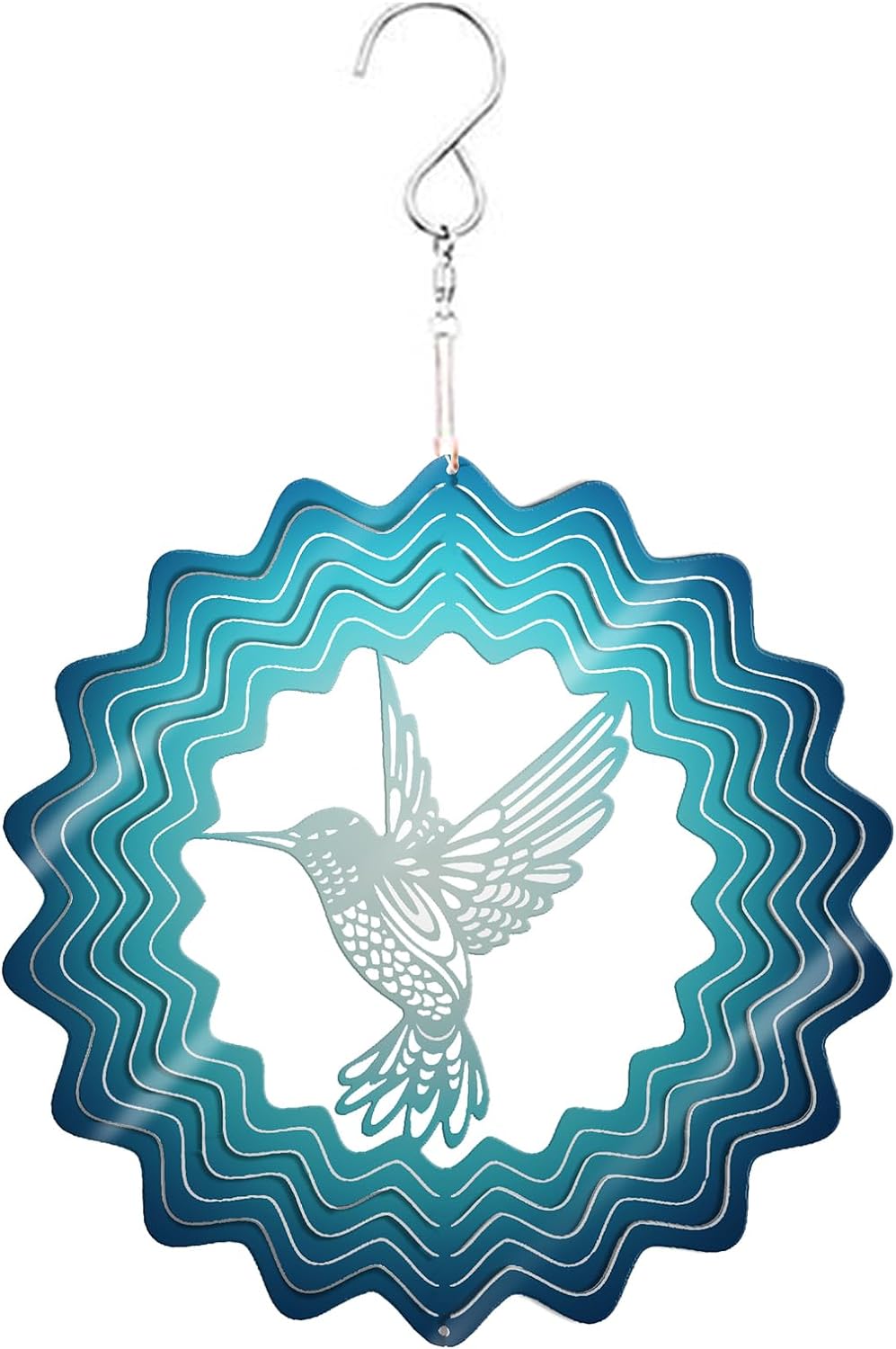 Blue Hummingbird Hanging Wind Spinner Ornament