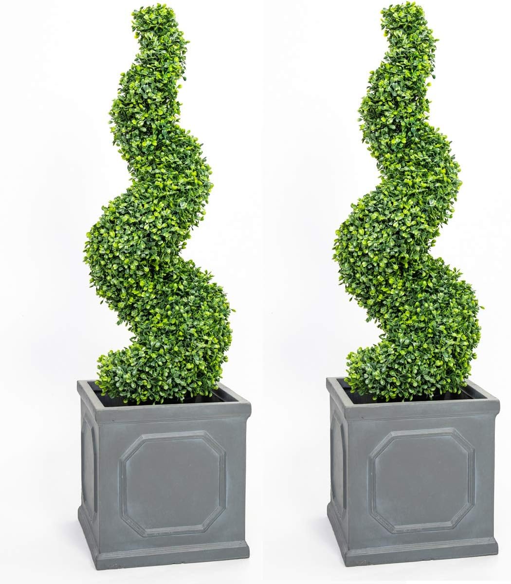 90cm Artificial Buxus Topiary Spiral Tree
