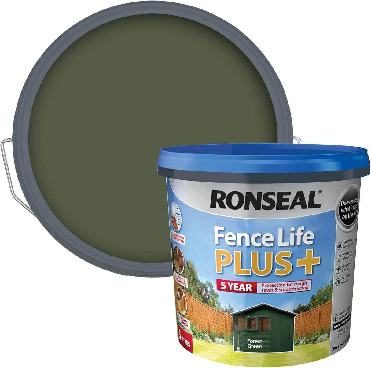 Ronseal Fence Life Plus+ - Forest Green 5L
