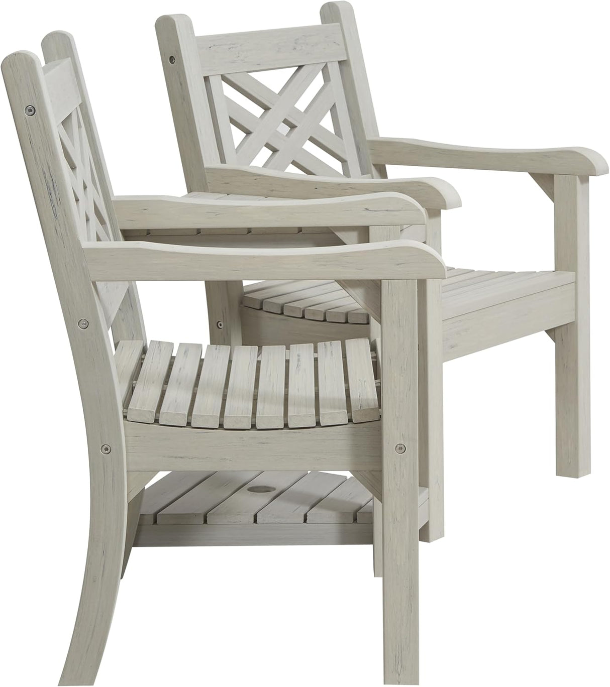 Winawood Speyside Polymer Wood Effect Love Seat - Stone Grey