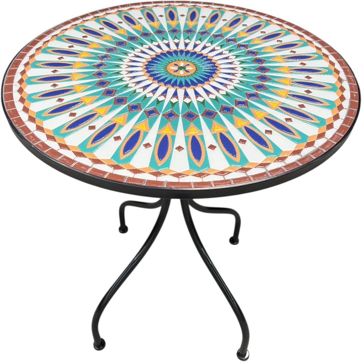 Peacock Print Mosaic Metal Bistro Set