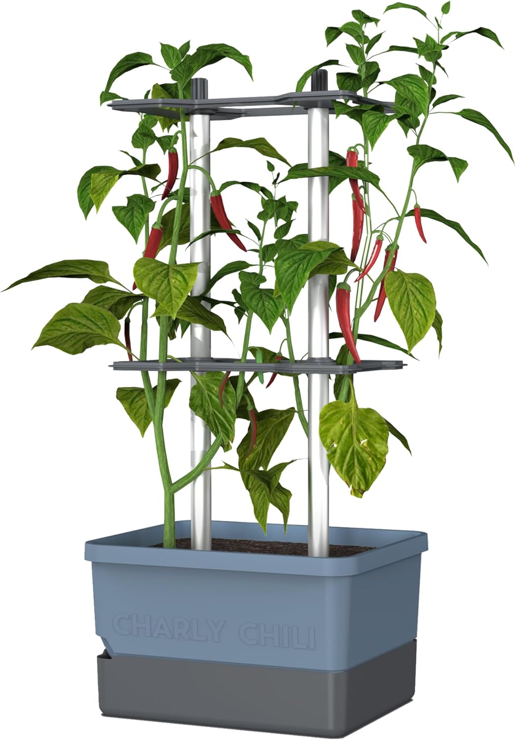 Charly Chili Planter Blue - Climbing Aid, Self-Watering System & Robust Frame