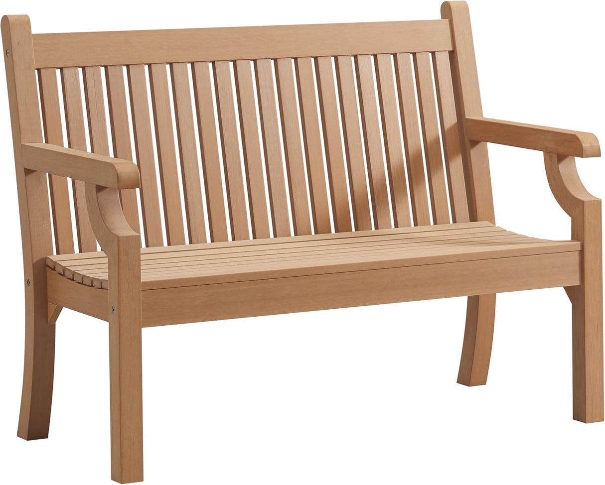 Winawood Sandwick Polymer Wood Effect 2 Seat Garden Bench - New Teak
