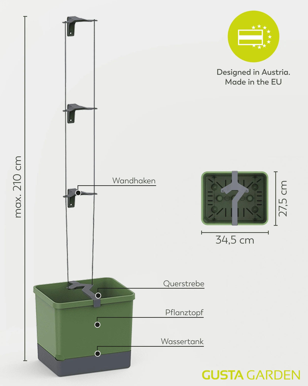 Curt Cucumber Planter Blue - Climbing Aid & Self-Watering System