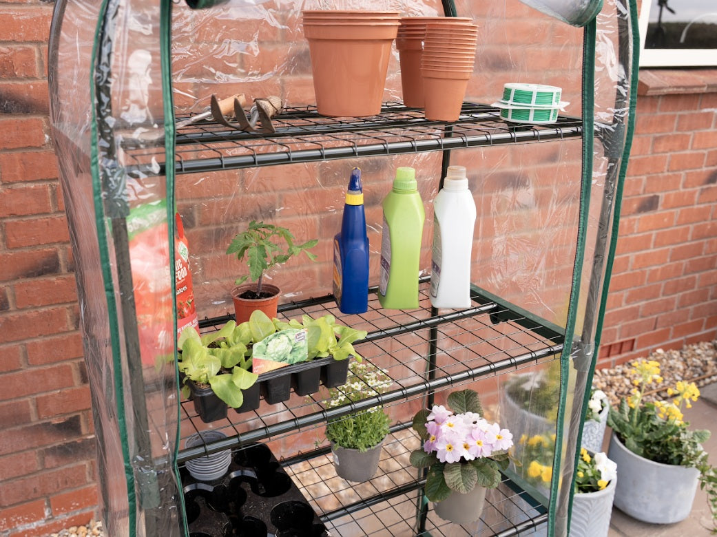 4 Tier Wide Arc Grow House with Clear Cover - 160x80x45cm