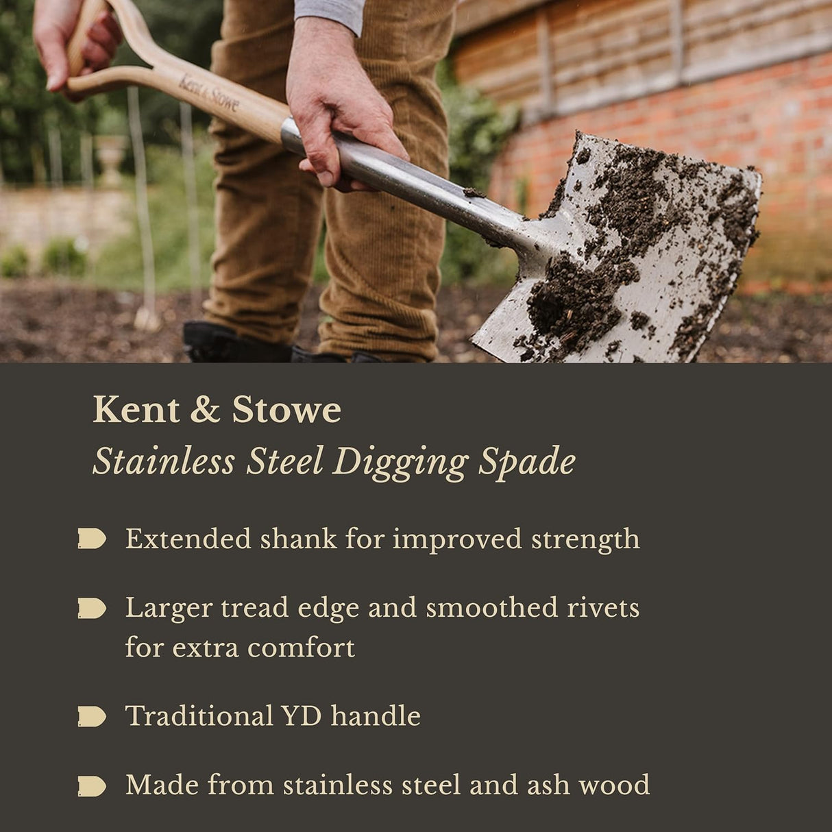Kent & Stowe Stainless Steel Digging Spade