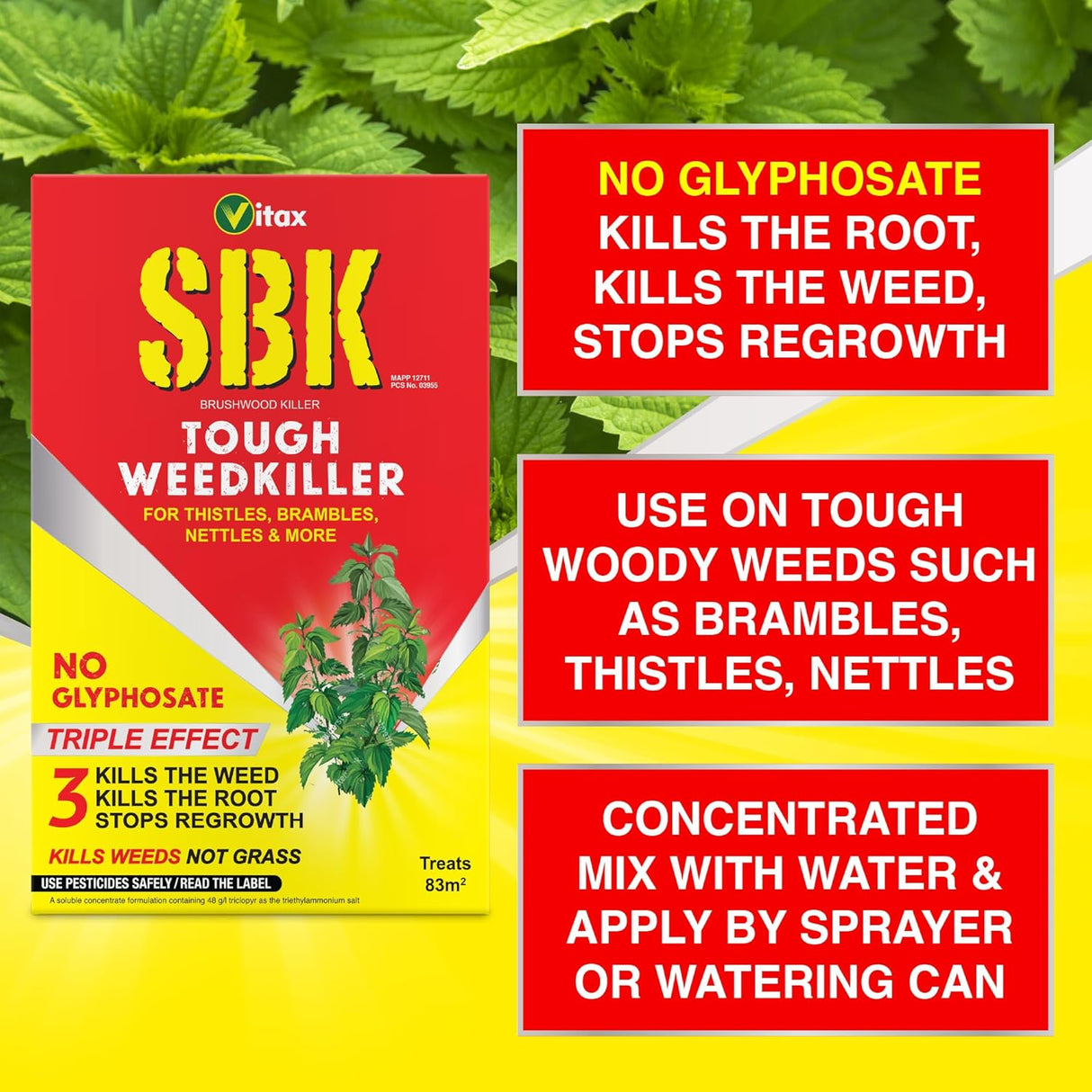 SBK Brushwood Killer Tough Weedkiller- 250ml, Coverage 83M2