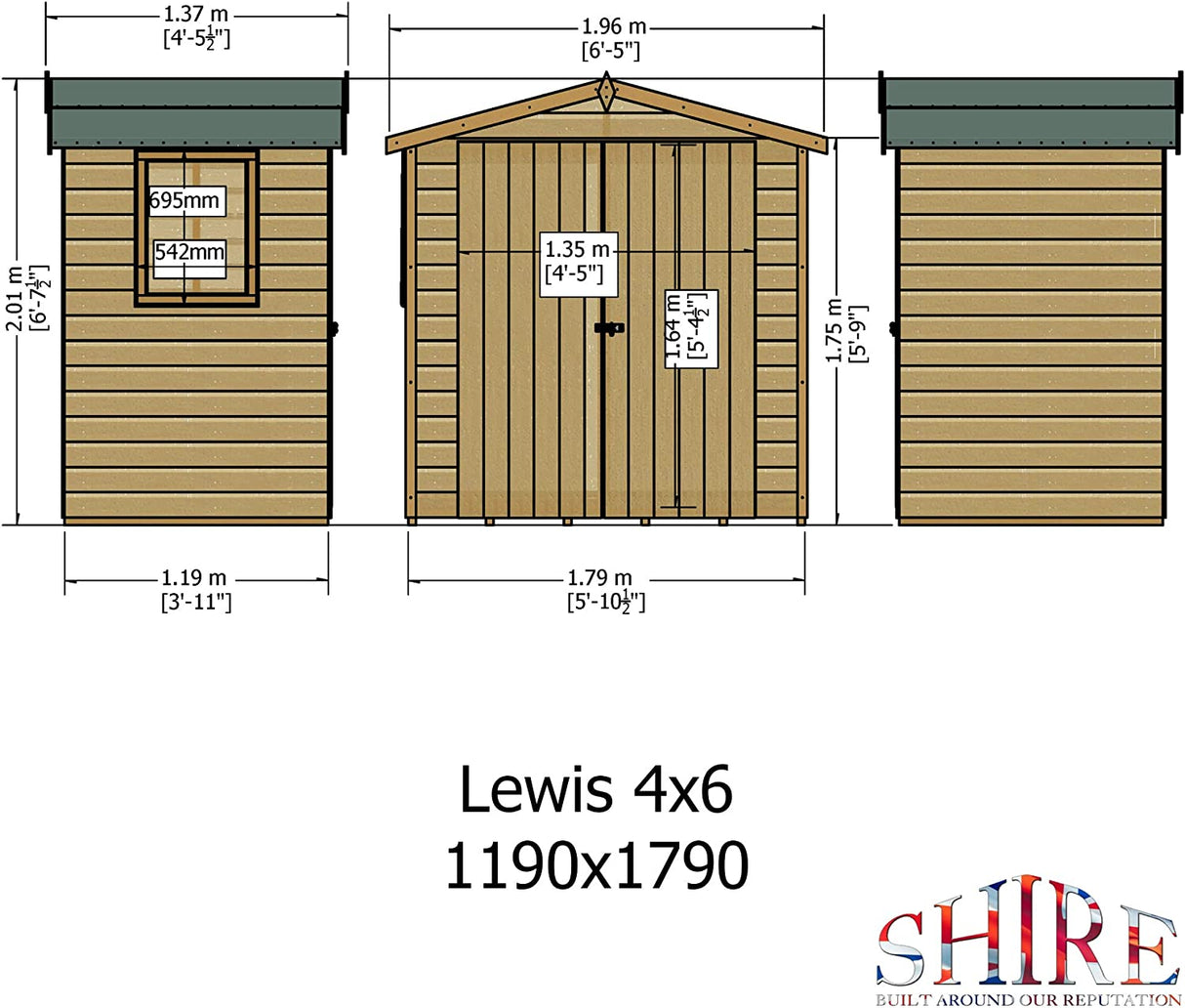 Shire Lewis 4x6 Double Door Shed