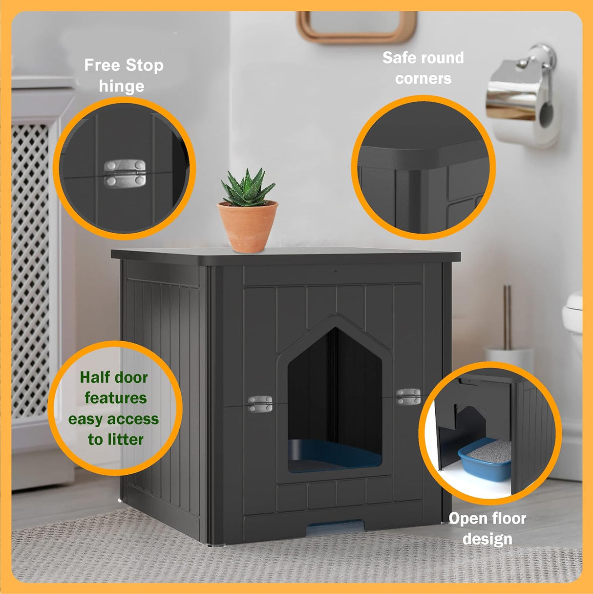 Catshire Hidden Litter Tray in Black