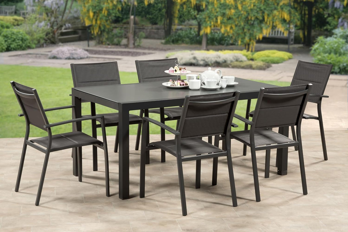 Sydney Aluminium 6 Seat Small Rectangular Dining Set