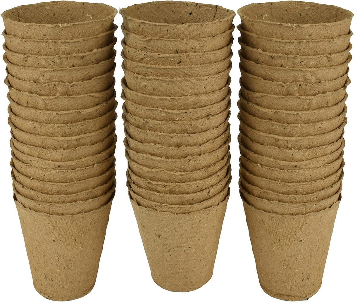 Gro-sure Fibre Pots Round 8cm 48 pack