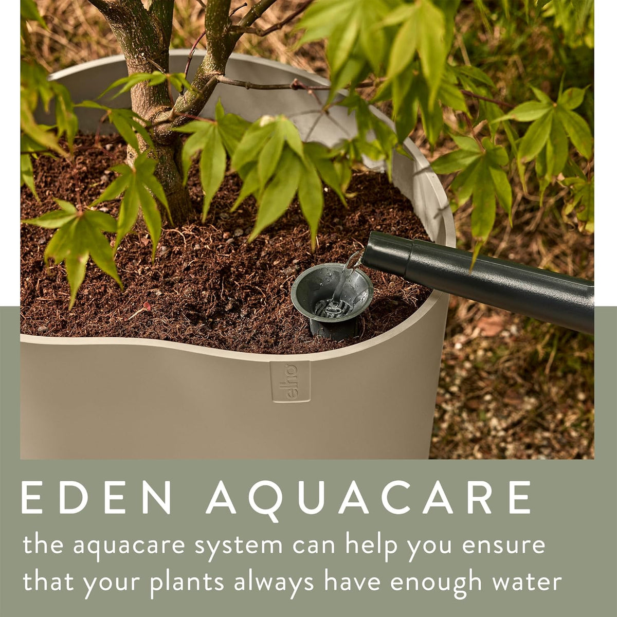 Eden Aquacare Low 40cm Indoor / Outdoor Plant Pot - Soft Taupe