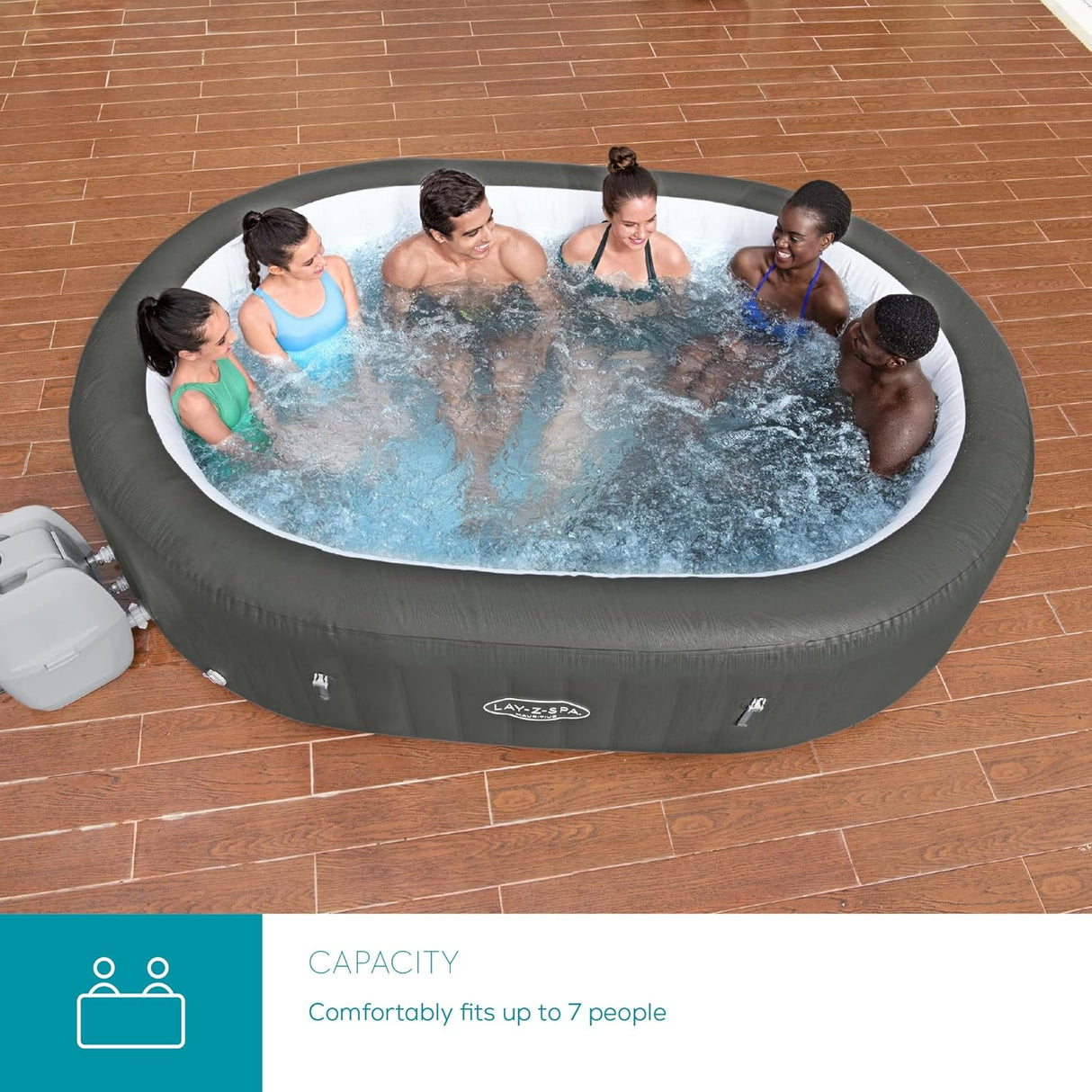 Mauritius AirJet Inflatable Hot Tub with Massage System 5-7 person