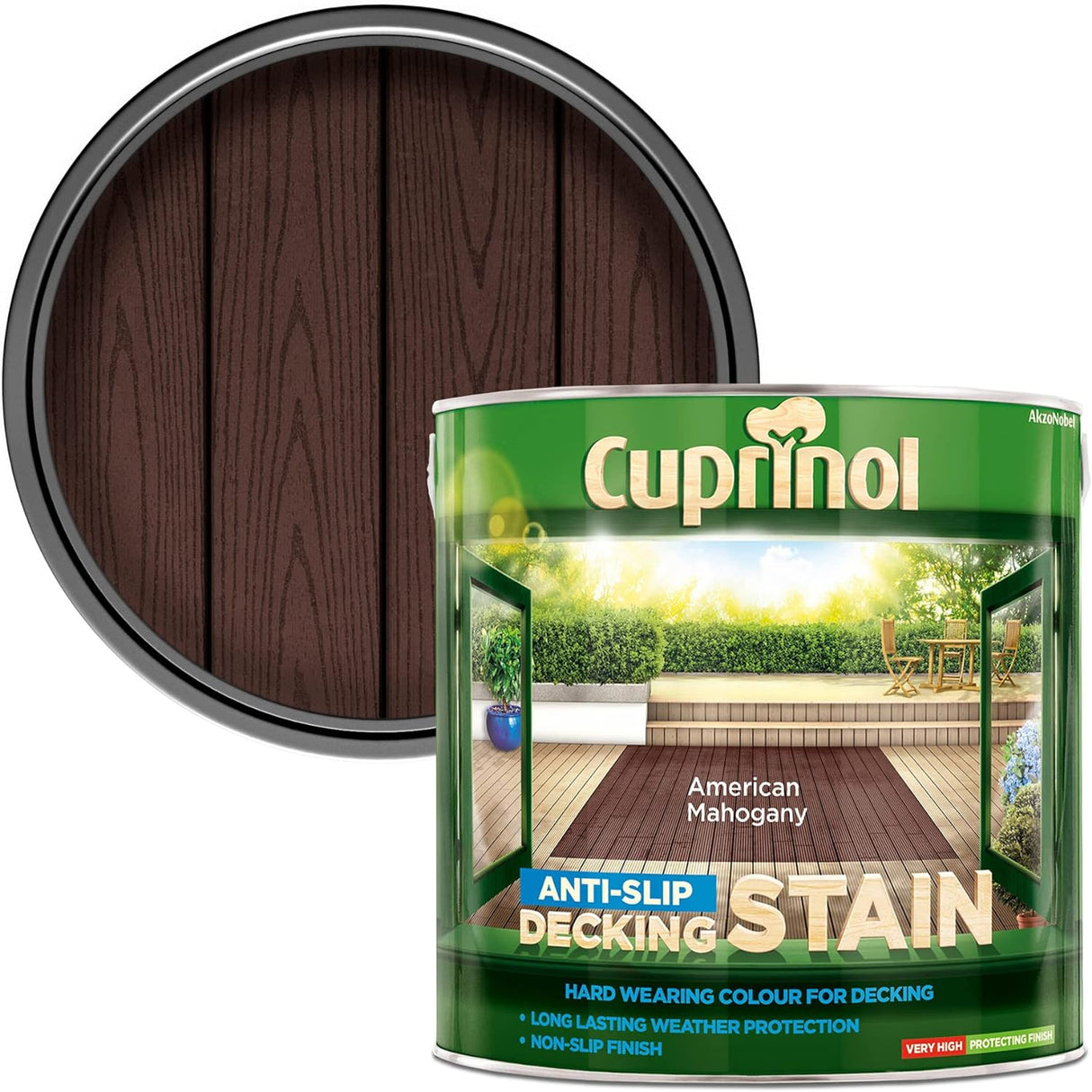 Cuprinol Anti Slip Decking Stain American Mahogany 2.5L
