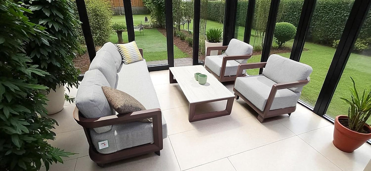 Cartmel Garden/Conservatory Set Aluminium - Sintered Stone Table Top