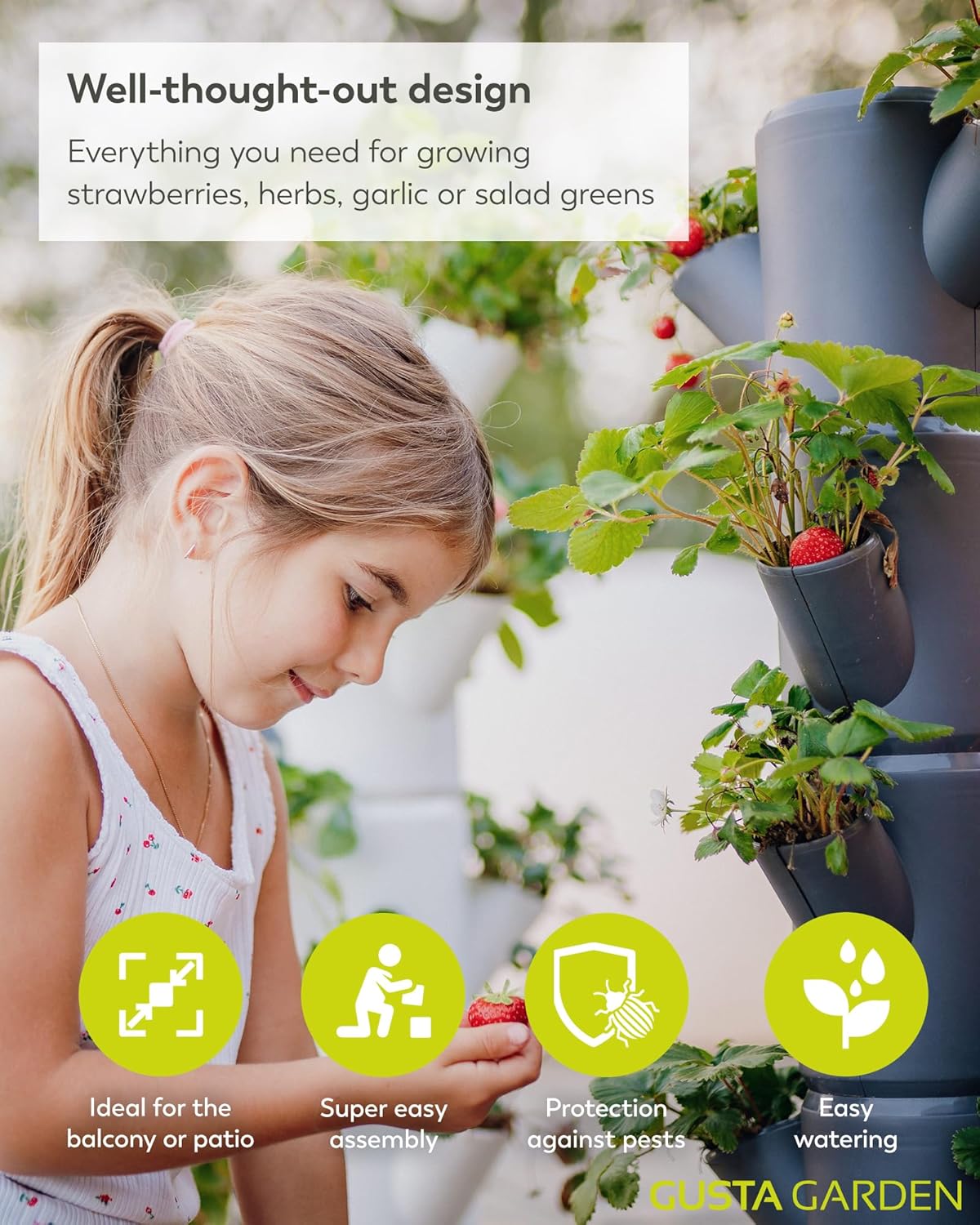 Sissi Strawberry Planter Starter - Grey