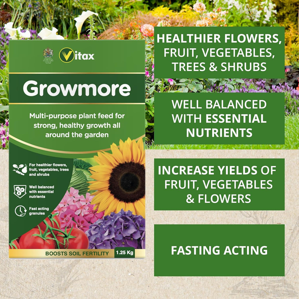 Growmore General Purpose Fertiliser - 1.25Kg
