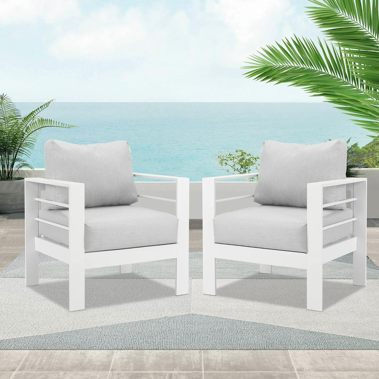 Wisteria Lane Pair of Aluminium Chairs - White