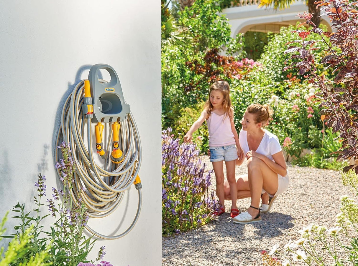 Hozelock Hose Hanger With 20m Hose & Fitting Set