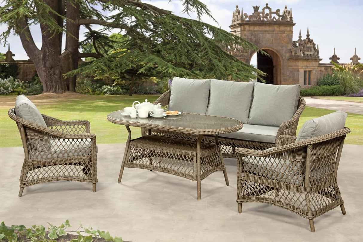 Palermo Serena 3 Seat Rattan Sofa Lounge Set