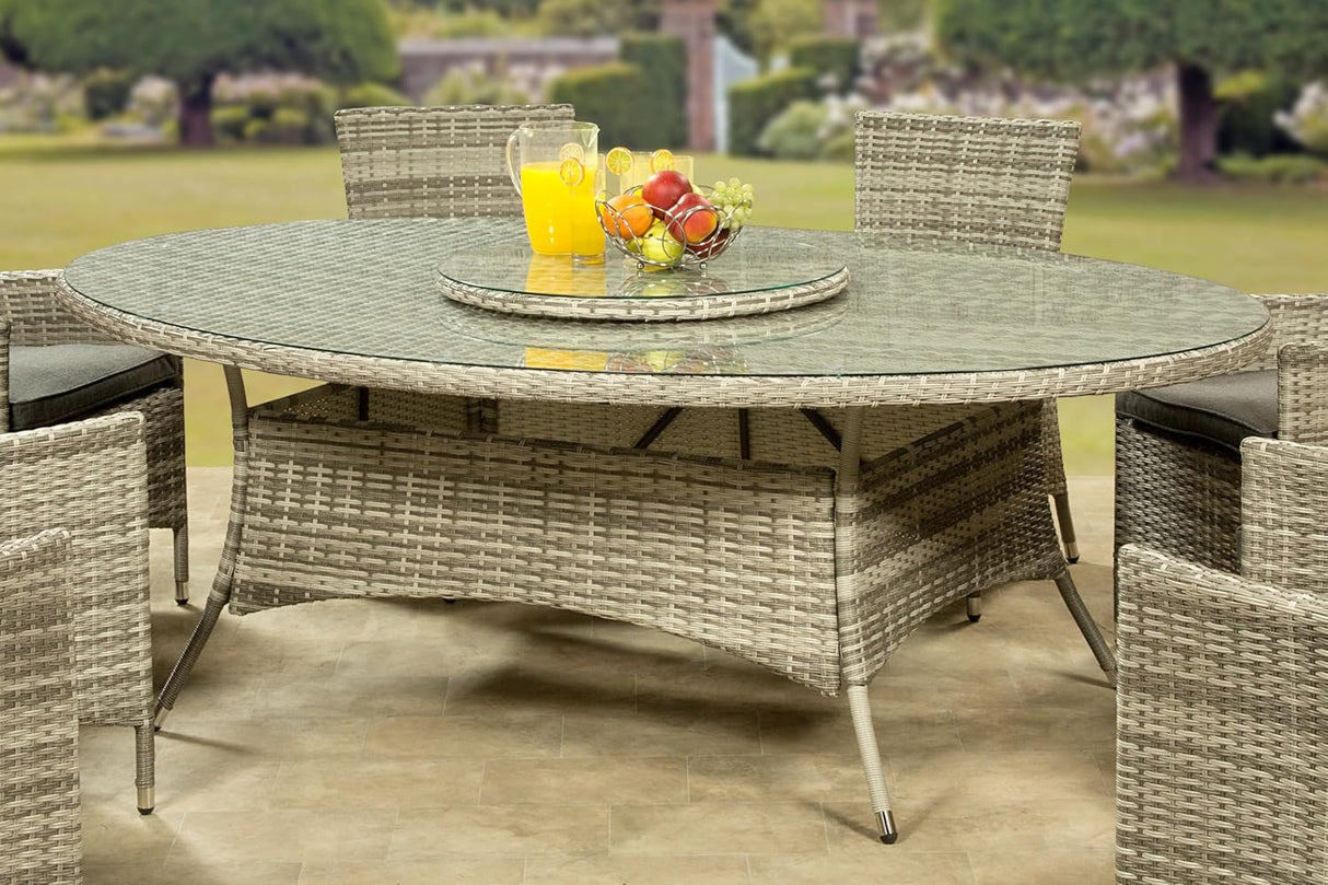 Sarasota 8 Seat Oval Dining Set in Grey