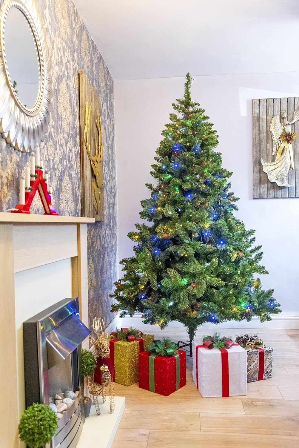 Imperial Pine Pre-Lit Christmas Tree 8ft/240cm - Multicolour LEDs