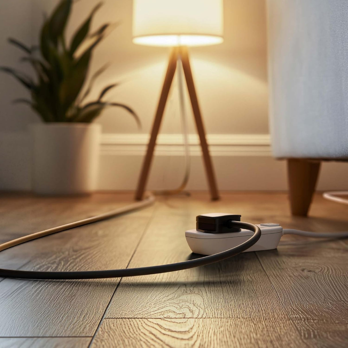 Two Socket Extension Lead, Unswitched, 5 Metre Cable, 2-Way Plug Extension Cable