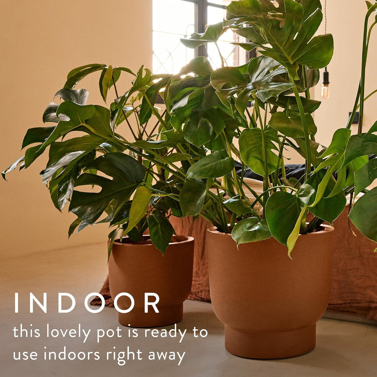 Amber Grail 30cm Indoor / Outdoor Plat Pot - Caramel