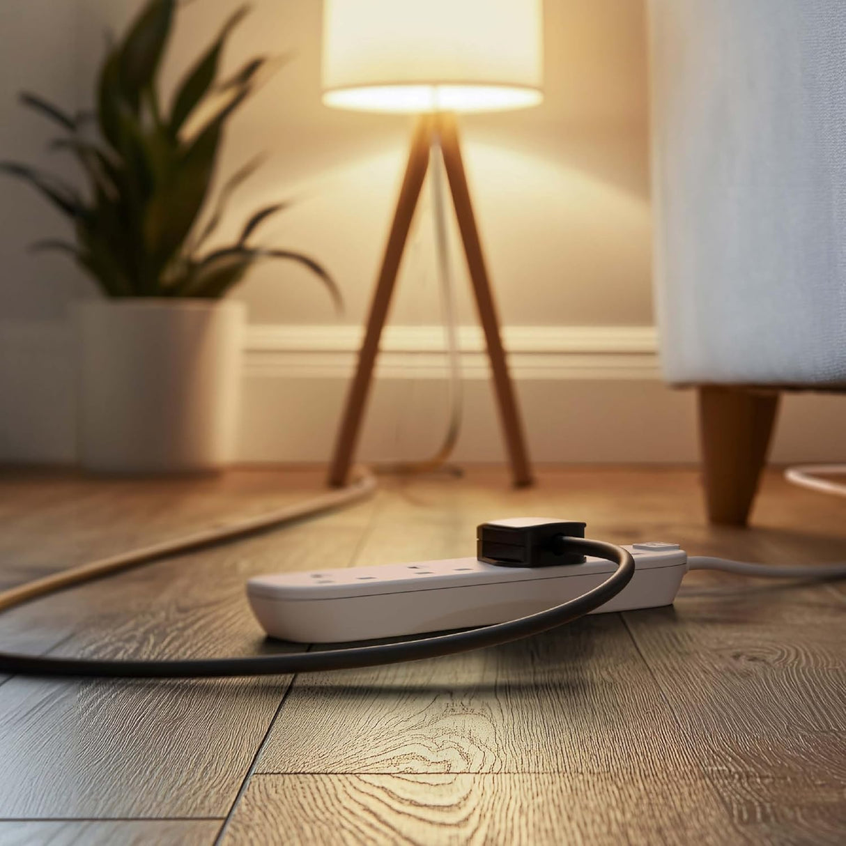 Four Socket Extension Lead, Unswitched, 5 Metre Cable, 4-Way Plug Extension Cable