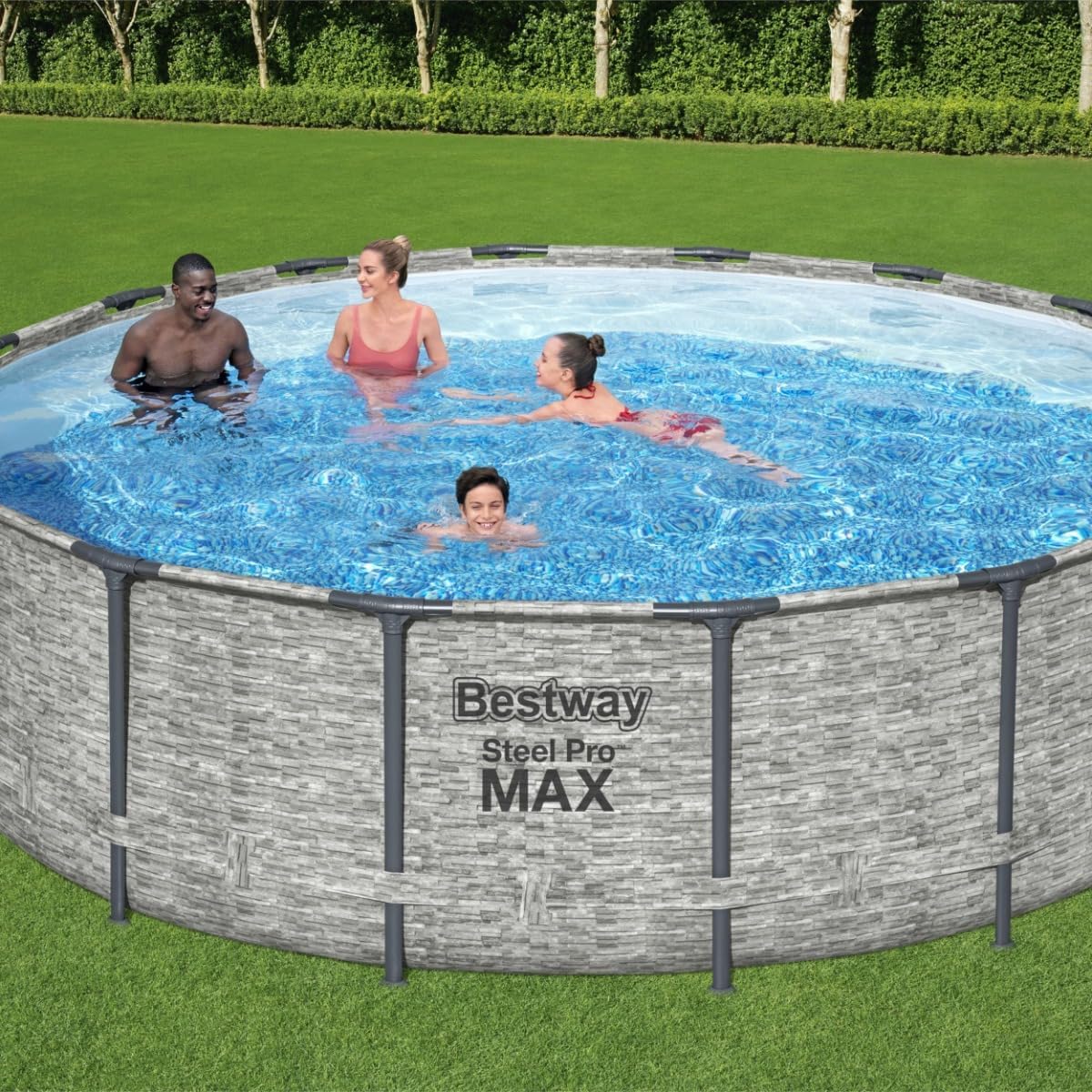 Bestway Steel Pro Max Round Swimming Pool Grey - 16ft