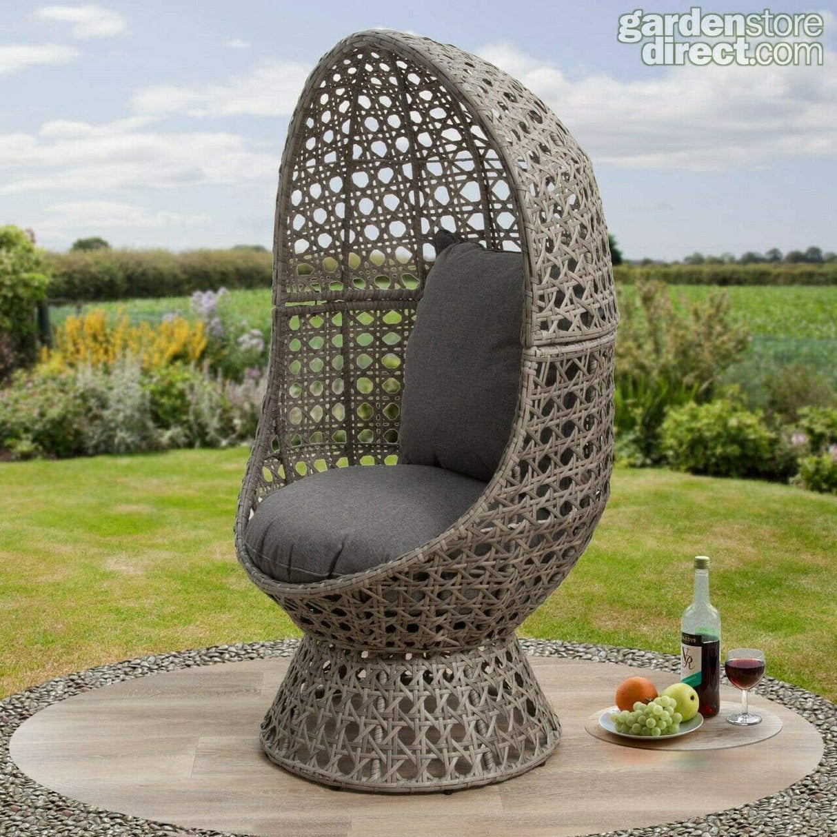 Innovators International Swivel Rattan Cocoon Chair