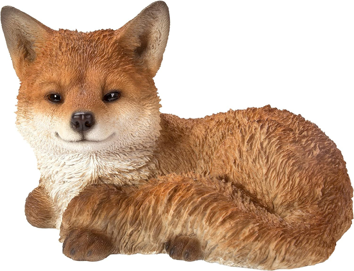 Resting Fox Cub Garden Ornament