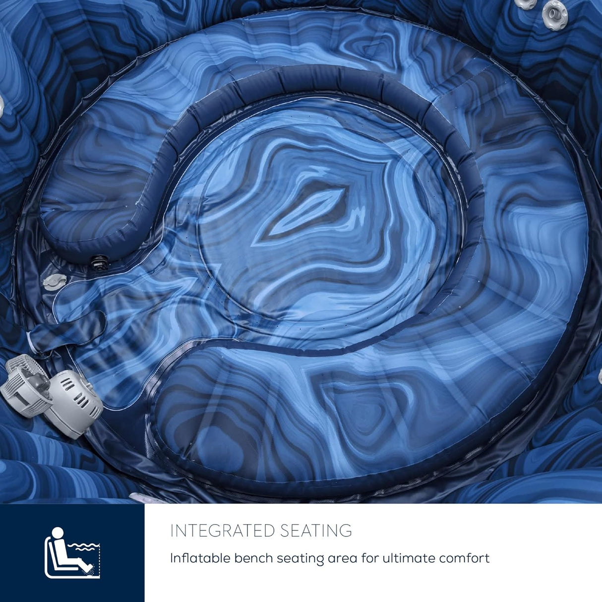 Lay-Z-Spa Santorini Pro Built in LED Light, 10 HydroJet System, 5-7 Person