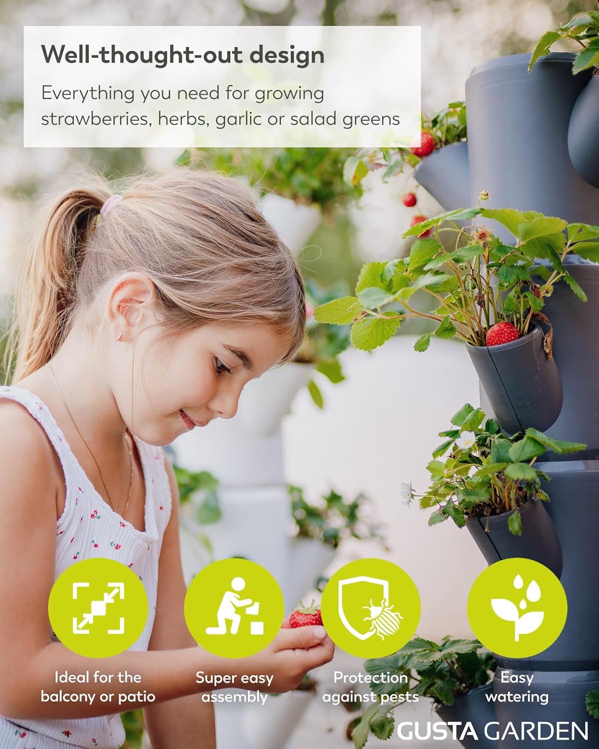 Sissi Strawberry Planter Classic - Grey