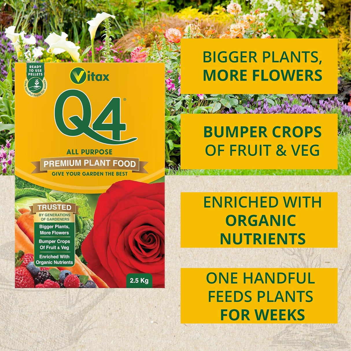 Vitax Q4 All Purpose Plant Food - 2.5 Kg